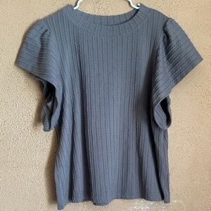 Gray Textured Women's Top